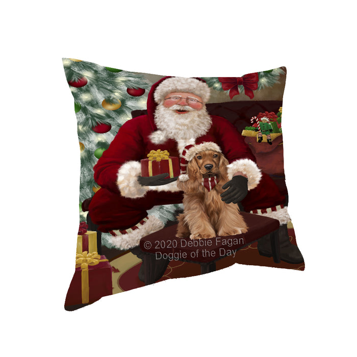 Santa's Christmas Surprise Cocker Spaniel Dog Pillow PIL87144
