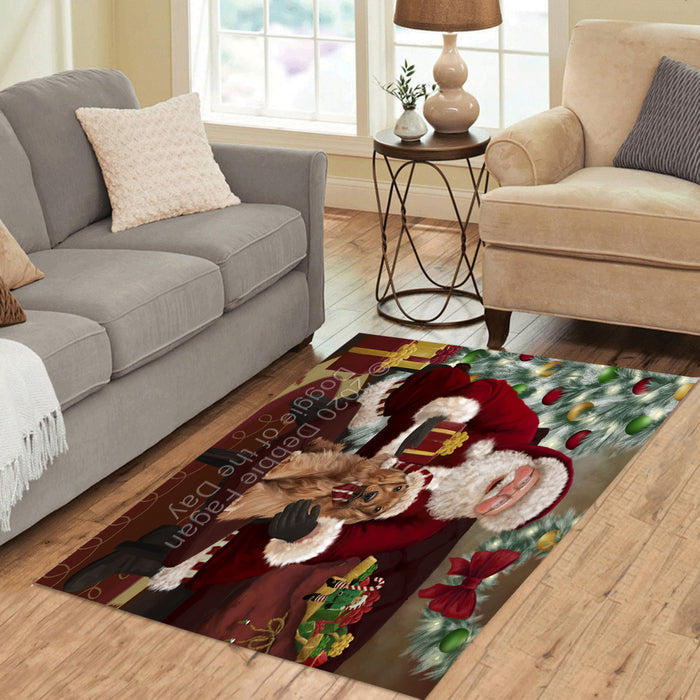 Santa's Christmas Surprise Cocker Spaniel Dog Polyester Living Room Carpet Area Rug ARUG67461
