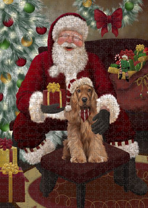 Santa's Christmas Surprise Cocker Spaniel Dog Puzzle  PUZL100760