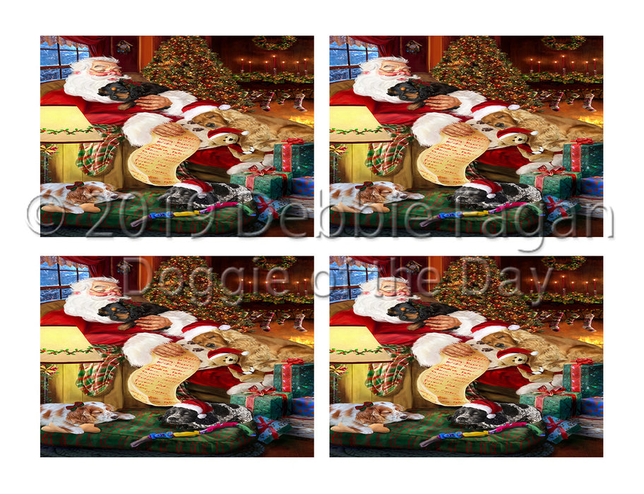 Santa Sleeping with Cocker Spaniel Dogs Placemat