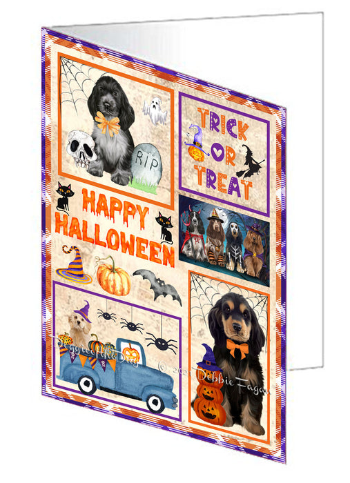 Happy Halloween Trick or Treat Corgi Dogs Handmade Artwork Assorted Pets Greeting Cards and Note Cards with Envelopes for All Occasions and Holiday Seasons GCD76475