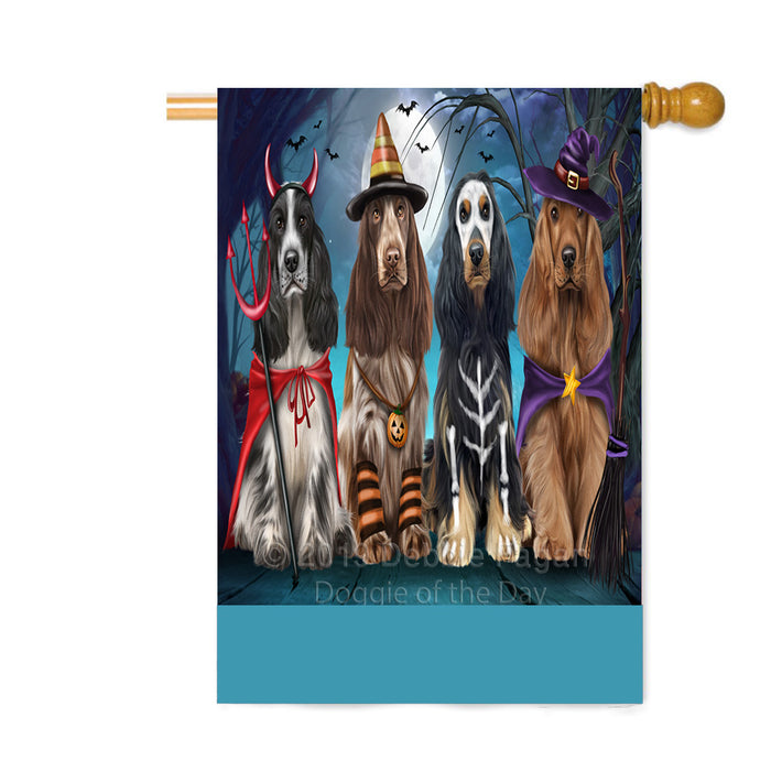 Personalized Happy Halloween Trick or Treat Cocker Spaniel Dogs Custom House Flag FLG64041