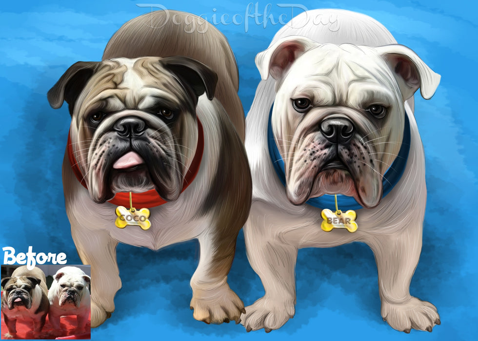 Digital Painting PERSONALIZED PET PORTRAIT! Custom Pet Dog or Cat Art