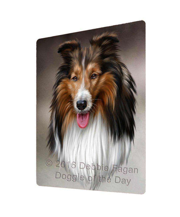 Collie Dog Art Portrait Print Woven Throw Sherpa Plush Fleece Blanket