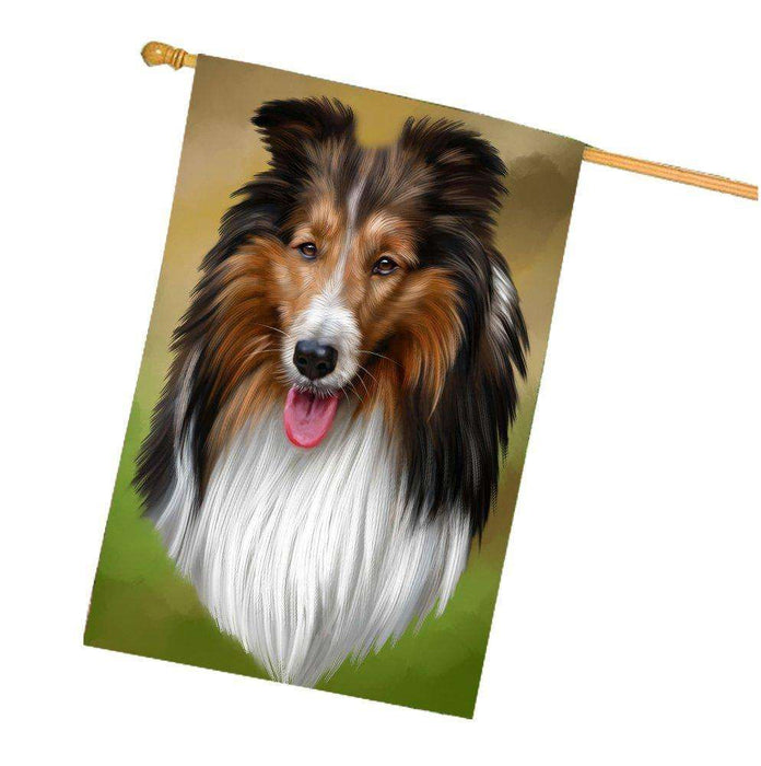 Collie Dog House Flag