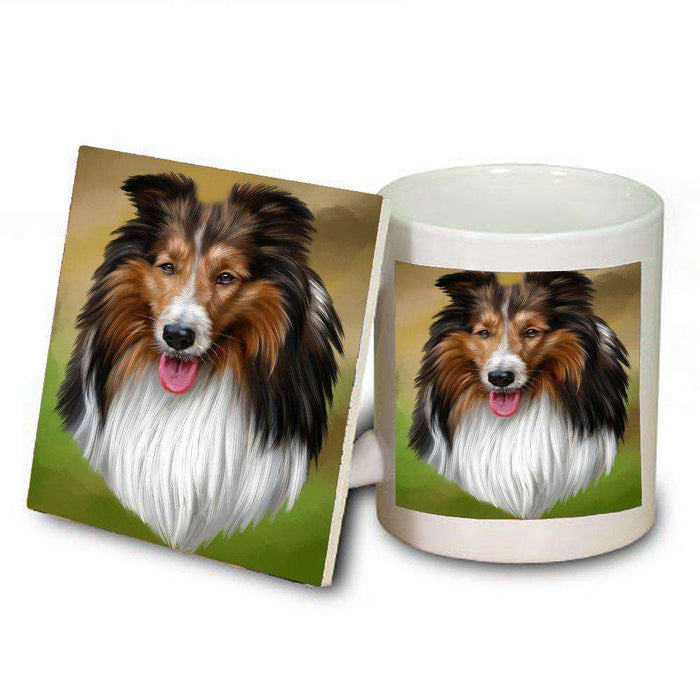 Collie Dog Mug and Coaster Set