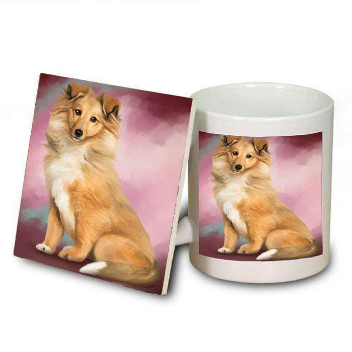 Collie Dog Mug and Coaster Set