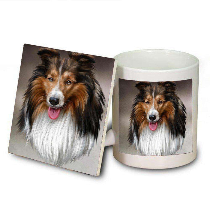 Collie Dog Mug and Coaster Set