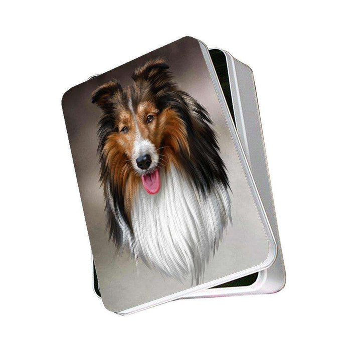 Collie Dog Photo Storage Tin