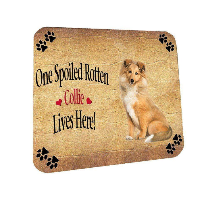 Collie Spoiled Rotten Dog Coasters Set of 4