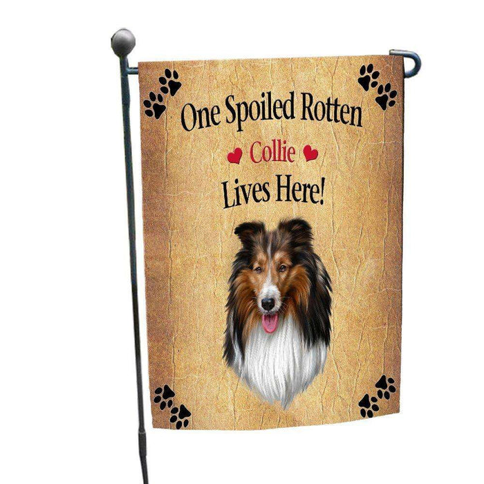 Collie Spoiled Rotten Dog Garden Flag