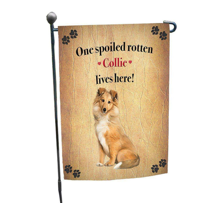 Collie Spoiled Rotten Dog Garden Flag