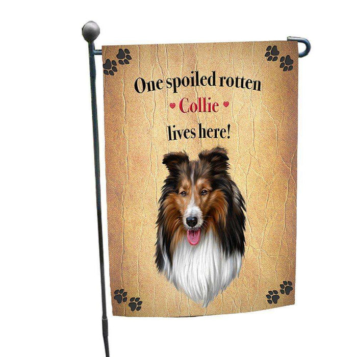 Collie Spoiled Rotten Dog Garden Flag
