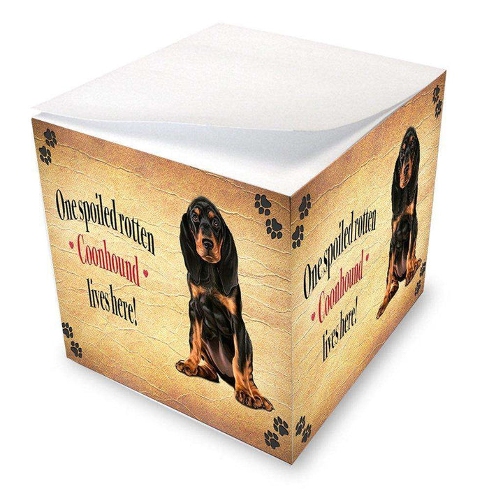 Coonhound Black And Tan Spoiled Rotten Dog Note Cube
