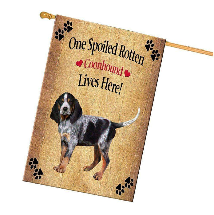 Coonhound Bluetick Puppy Spoiled Rotten Dog House Flag