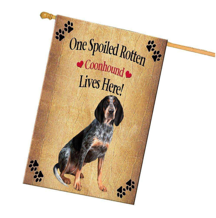 Coonhound Bluetick Spoiled Rotten Dog House Flag