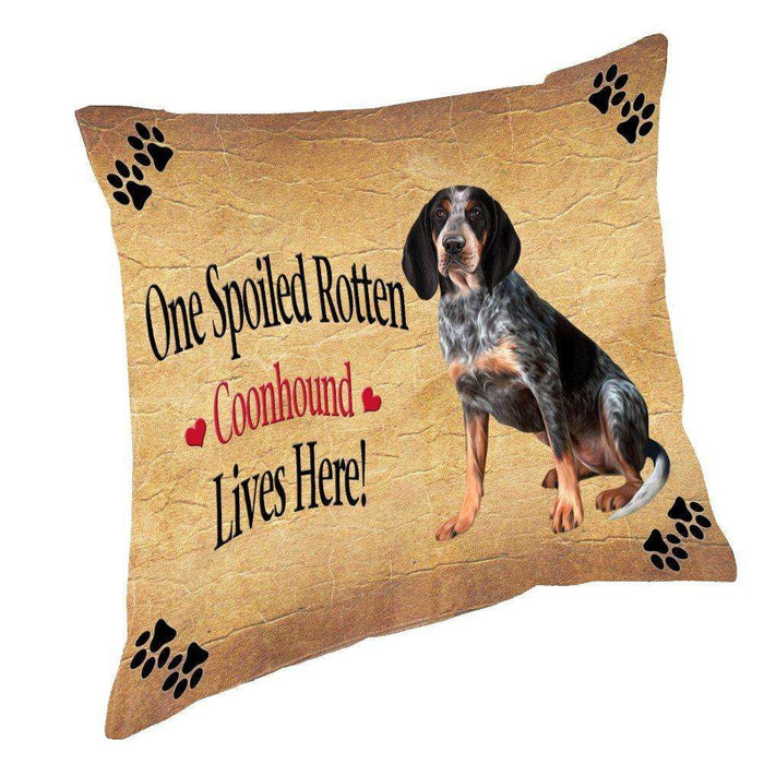 Coonhound Bluetick Spoiled Rotten Dog Throw Pillow