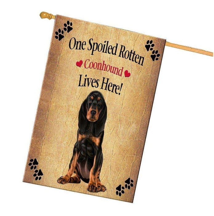 Coonhound Spoiled Rotten Dog House Flag