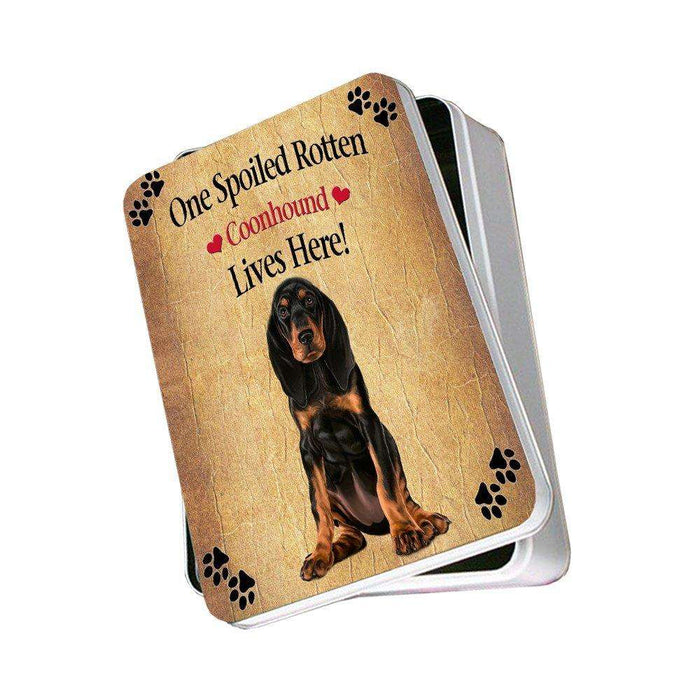 Coonhound Spoiled Rotten Dog Photo Storage Tin