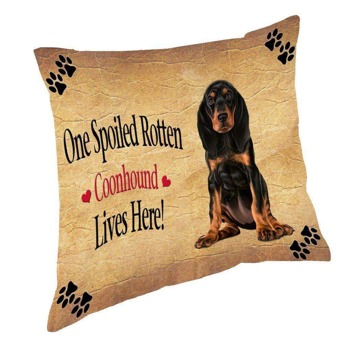 Coonhound Spoiled Rotten Dog Throw Pillow