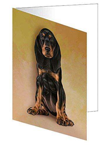 Coonhounds Dog Handmade Artwork Assorted Pets Greeting Cards and Note Cards with Envelopes for All Occasions and Holiday Seasons D137