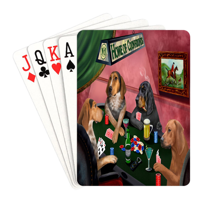 Home of Coonhound Dogs Playing Poker Playing Card Decks