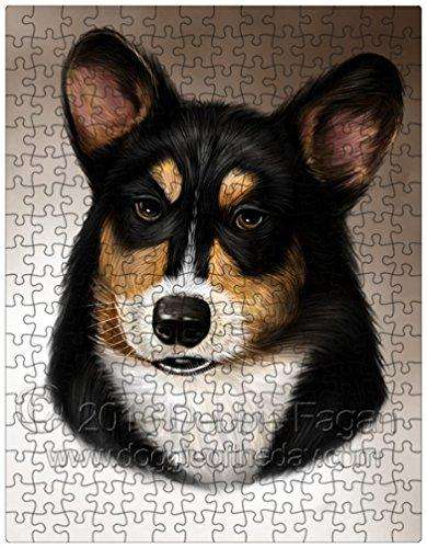 Corgi Dog Art Portrait Print 300 Pc. Puzzle with Photo Tin