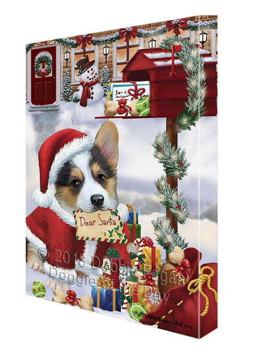 Corgi Dog Dear Santa Letter Christmas Holiday Mailbox Canvas Print Wall Art Décor CVS102905