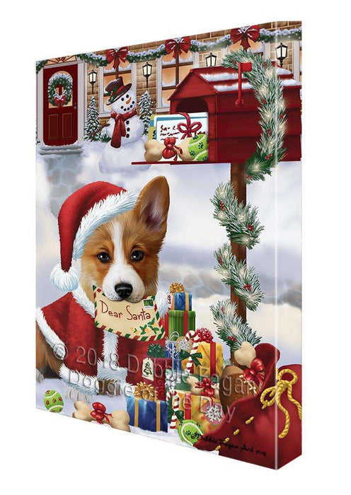 Corgi Dog Dear Santa Letter Christmas Holiday Mailbox Canvas Print Wall Art Décor CVS102914