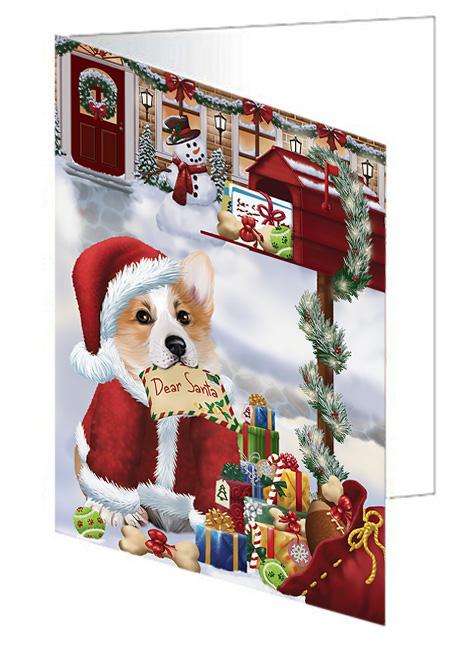 Corgi Dog Dear Santa Letter Christmas Holiday Mailbox Handmade Artwork Assorted Pets Greeting Cards and Note Cards with Envelopes for All Occasions and Holiday Seasons GCD65711