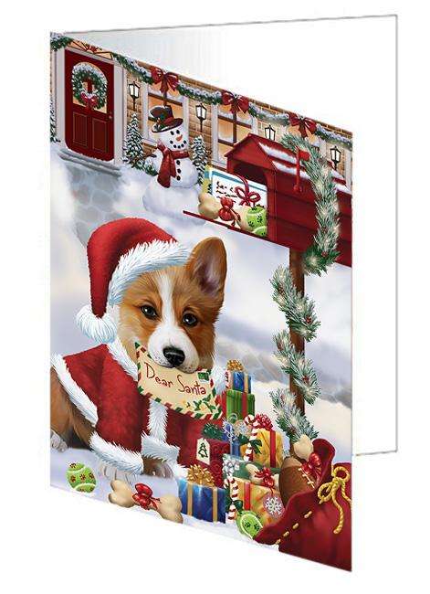 Corgi Dog Dear Santa Letter Christmas Holiday Mailbox Handmade Artwork Assorted Pets Greeting Cards and Note Cards with Envelopes for All Occasions and Holiday Seasons GCD65717