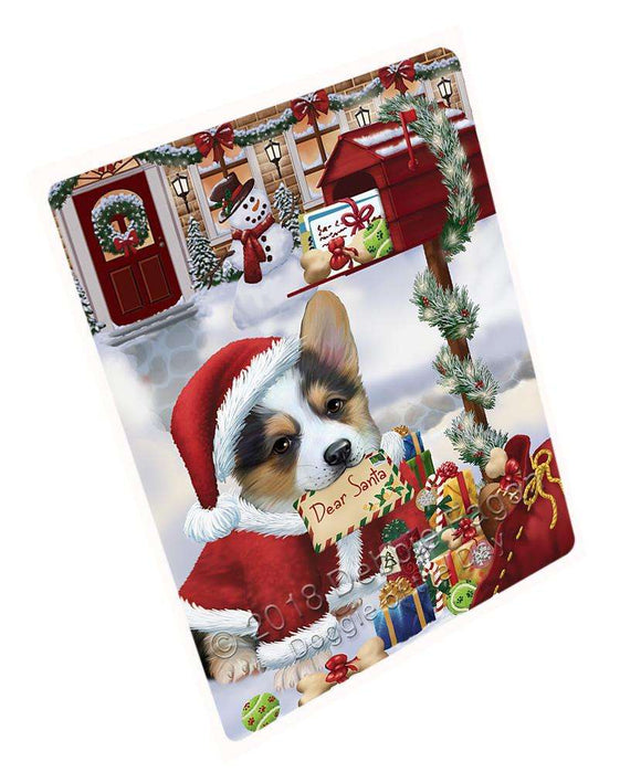 Corgi Dog Dear Santa Letter Christmas Holiday Mailbox Large Refrigerator / Dishwasher Magnet RMAG84252