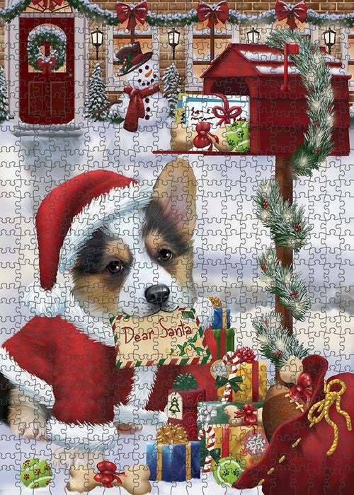 Corgi Dog Dear Santa Letter Christmas Holiday Mailbox Puzzle with Photo Tin PUZL82736