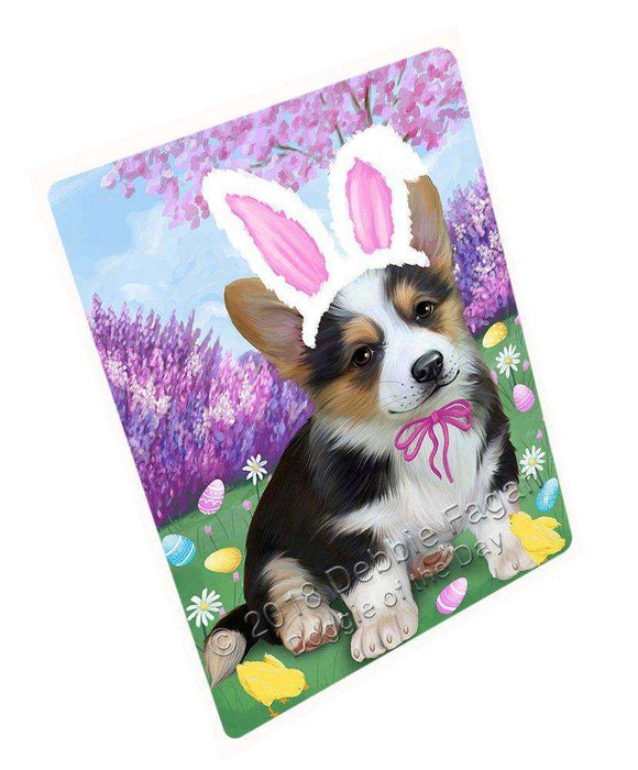 Corgi Dog Easter Holiday Tempered Cutting Board C51219