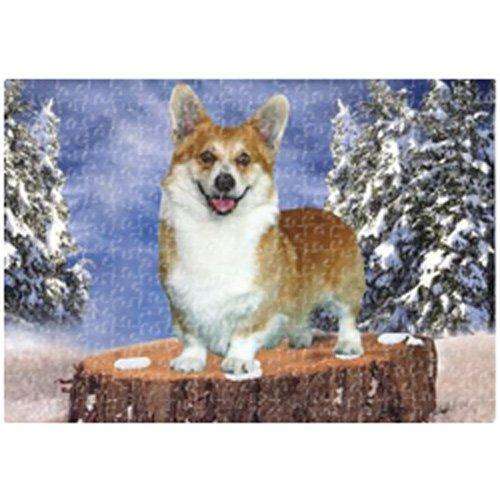 Corgi Dog Winter 500 Pc. Puzzle with Photo Tin