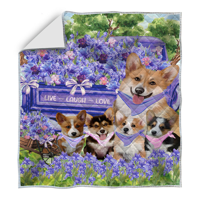 Corgi Bed Quilt, Explore a Variety of Designs, Personalized, Custom, Bedding Coverlet Quilted, Pet and Dog Lovers Gift