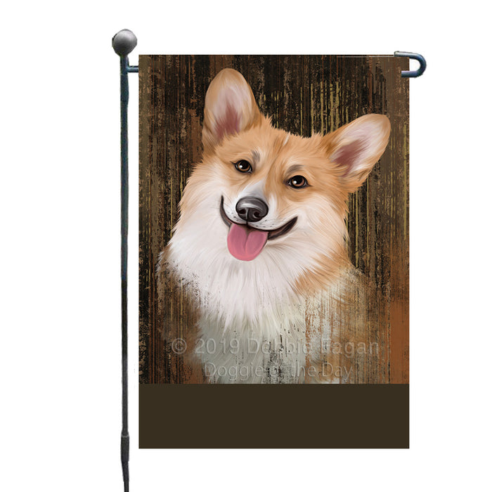 Personalized Rustic Corgi Dog Custom Garden Flag GFLG63501