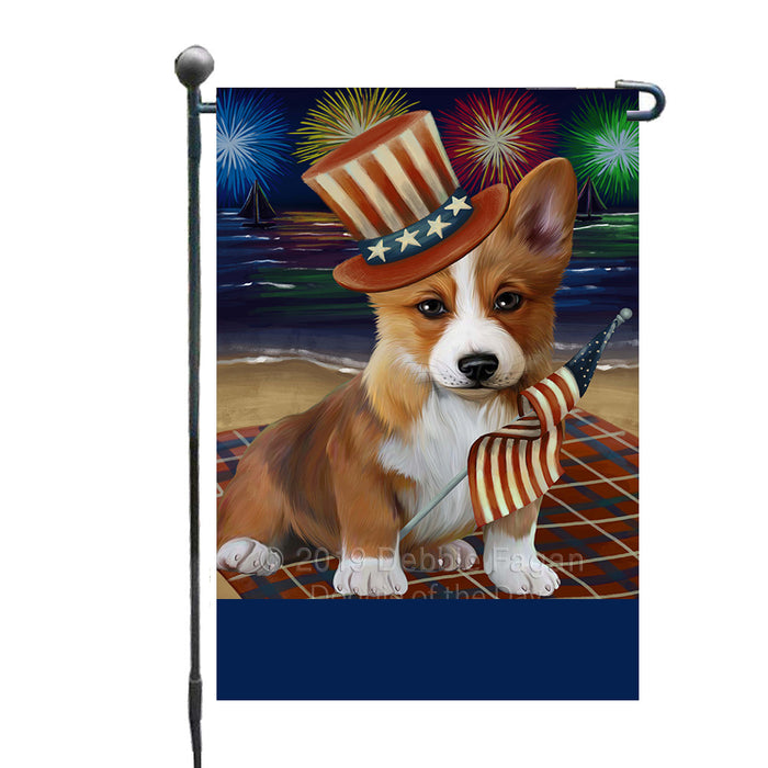 Personalized 4th of July Firework Corgi Dog Custom Garden Flags GFLG-DOTD-A57893