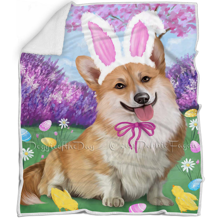Corgi Dog Easter Holiday Blanket BLNKT57621