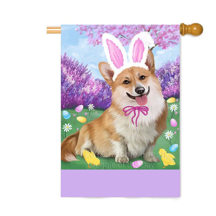 Personalized Easter Holiday Corgi Dog Custom House Flag FLG-DOTD-A58899