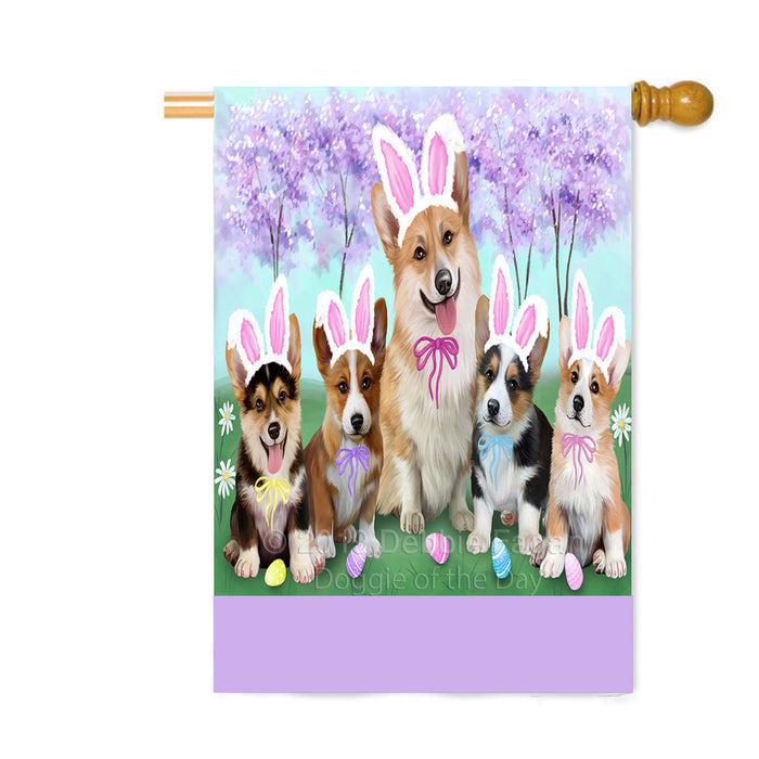 Personalized Easter Holiday Corgi Dogs Custom House Flag FLG-DOTD-A58900