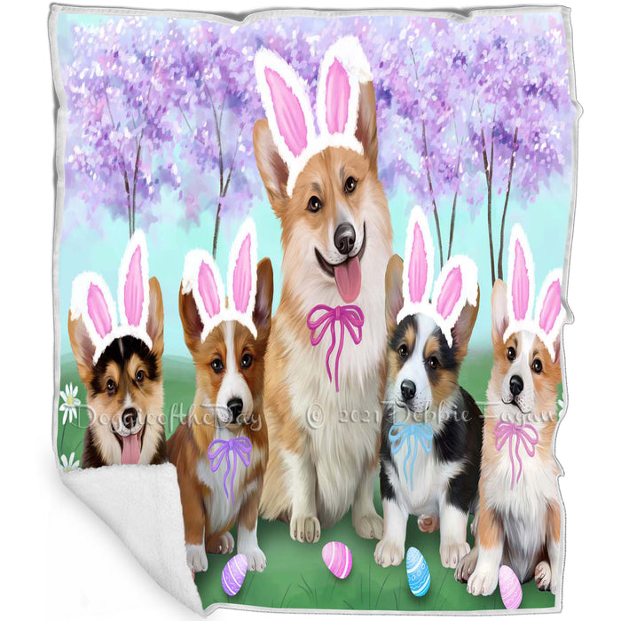 Corgis Dog Easter Holiday Blanket BLNKT57630