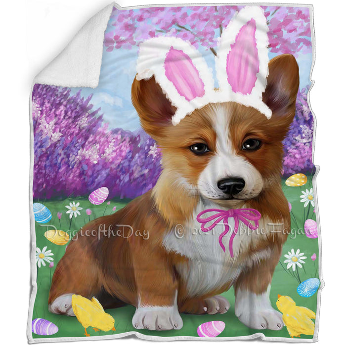 Corgi Dog Easter Holiday Blanket BLNKT57639