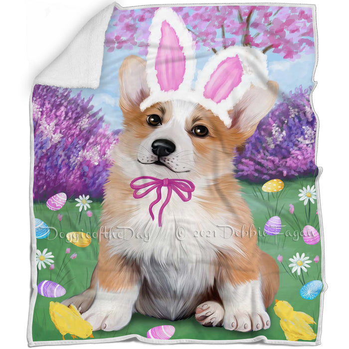 Corgi Dog Easter Holiday Blanket BLNKT57648