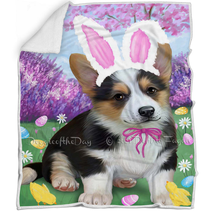 Corgi Dog Easter Holiday Blanket BLNKT57657