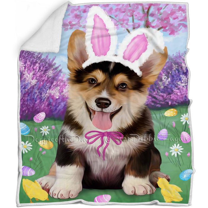 Corgi Dog Easter Holiday Blanket BLNKT57666