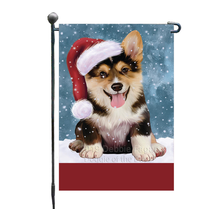 Personalized Let It Snow Happy Holidays Corgi Dog Custom Garden Flags GFLG-DOTD-A62338