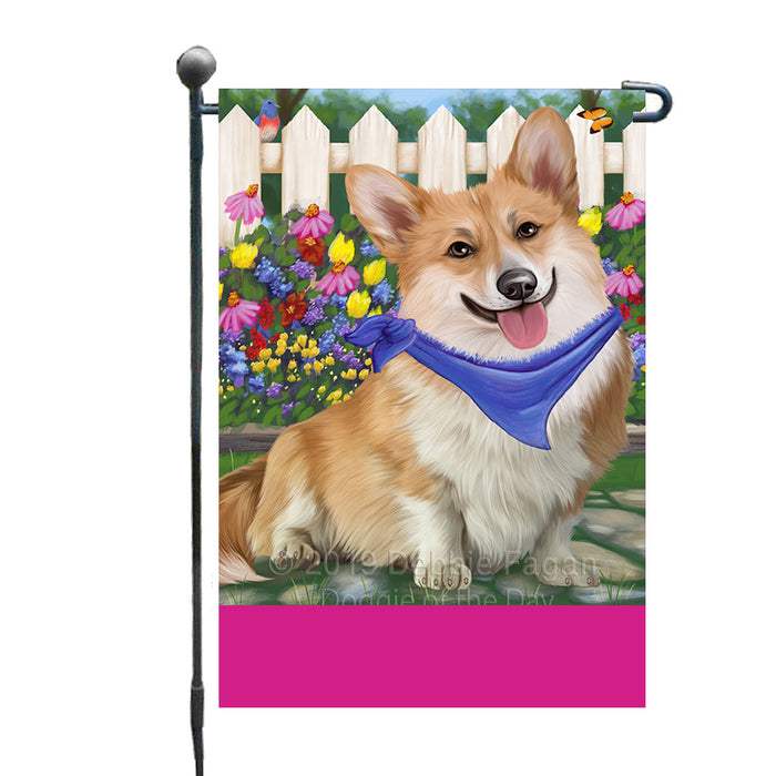 Personalized Spring Floral Corgi Dog Custom Garden Flags GFLG-DOTD-A62839