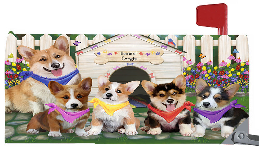 Spring Dog House Corgi Dogs Magnetic Mailbox Cover MBC48639