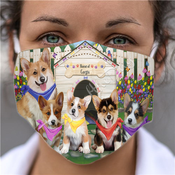 Spring Dog House Corgi Dogs Face Mask FM48792